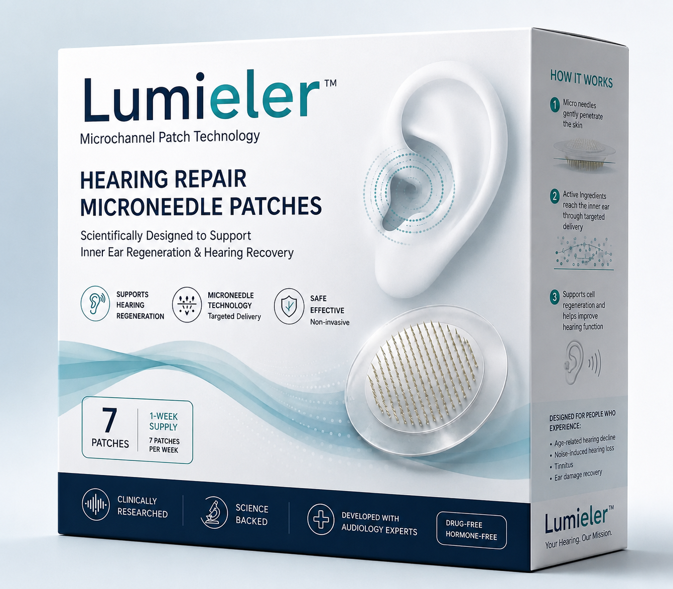 Lumieler™ Hearing Microneedle Patches