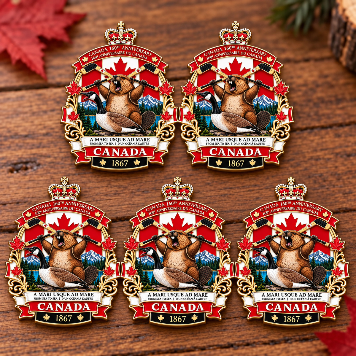🍁 Canada 160th Anniversary 3D Enamel Tribute Badge – “A Mari Usque Ad Mare” 🇨🇦